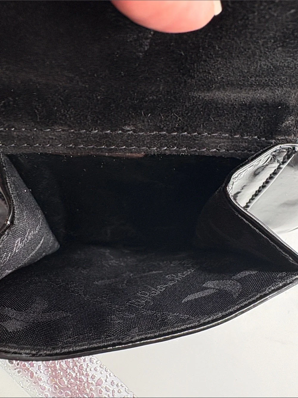 Paloma Picasso Black Patent Mini Backpack with Gold X Hardware